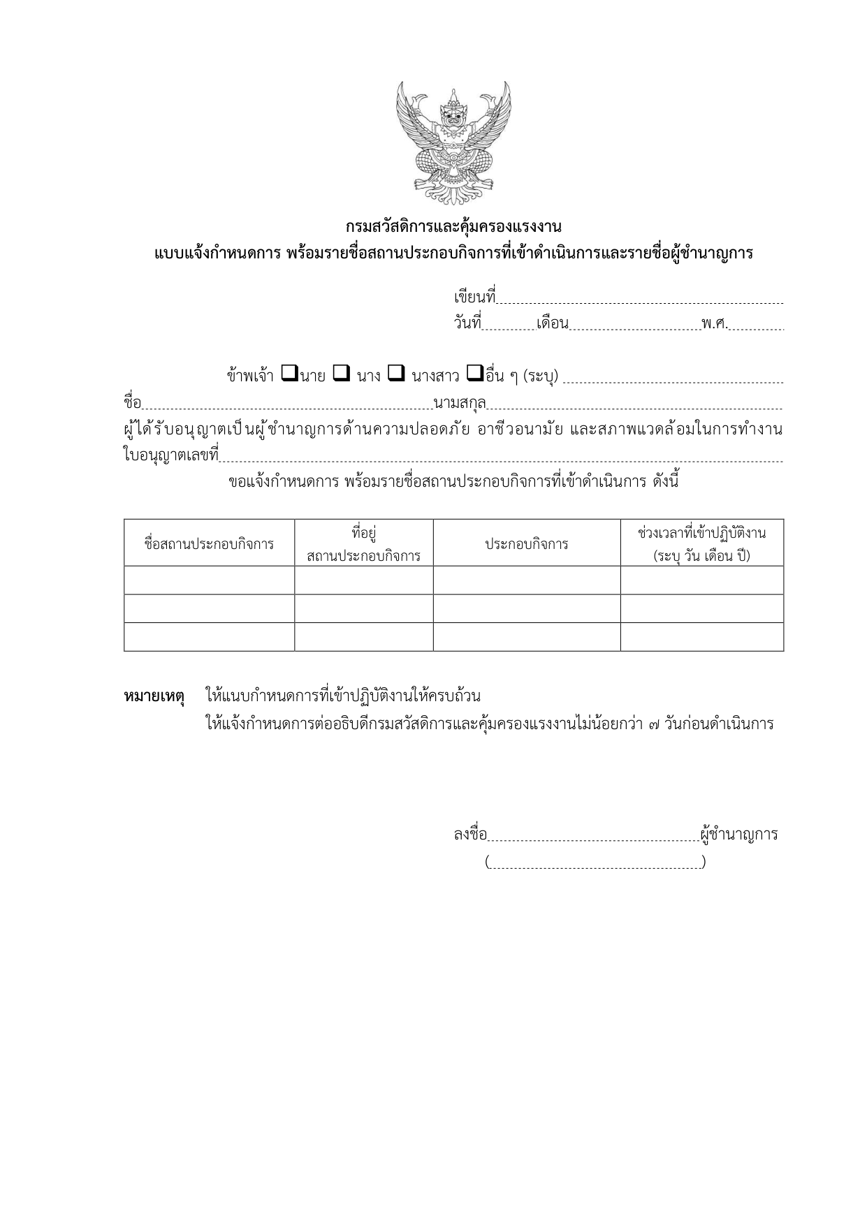 แบบแจ้งกำหนดการและรายงานสรุปผลปฏิบัติงานผู้ชำนาญการ หน้า 2/3